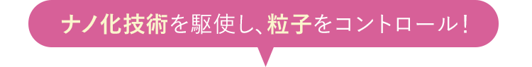 ナノ化技術を駆使し、粒子をコントロール