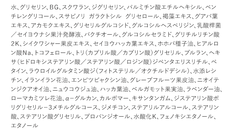 保湿乳液の全成分